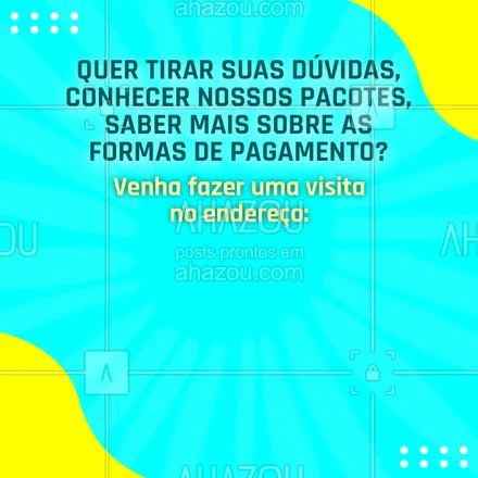 posts, legendas e frases de agências & agentes de viagem para whatsapp, instagram e facebook: Estamos localizados no endereço: (colocar todas as informações, rua, bairro, numero, etc...). #contatos #AhazouTravel #agenciadeviagens #viagem #comunicado #editável