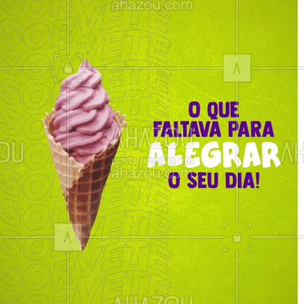 posts, legendas e frases de gelados & açaiteria para whatsapp, instagram e facebook: Agora não falta mais! Sorvete geladinho e saboroso para refrescar e alegrar o seu dia! #sorvete #icecream  #ahazoutaste  #sorveteria  #gelados 