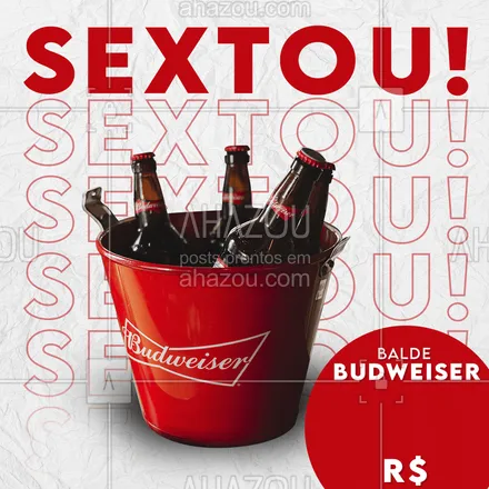 posts, legendas e frases de bares para whatsapp, instagram e facebook: Sextou com Budweiser baratinhaaaa! Pode chegar que hoje é dia de relaxar! #bud #beer #cerveja #ahazou 