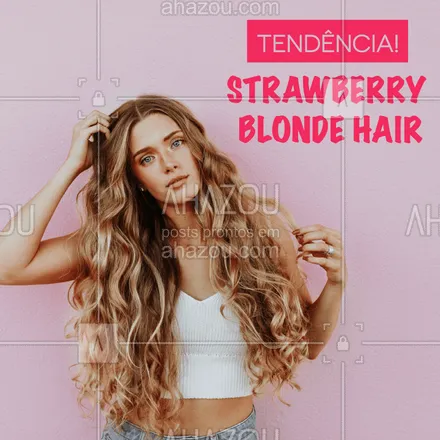 posts, legendas e frases de cabelo para whatsapp, instagram e facebook: O strawberry blonde consiste num mix de cores entre um tom loiro com reflexos arruivados e mais quentes do que um loiro normal. O resultado é maravilhoso e conseguimos diversas variações deste tom. E o melhor de tudo é que é super versátil e podemos adaptar a tendência em ombré, pequenos reflexos ou look total. #tendencia #cabelos #ahazou #strawberryblonde #hair