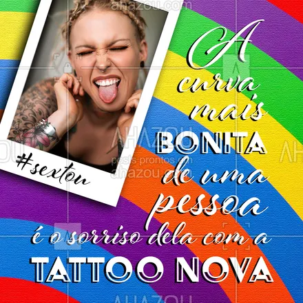 posts, legendas e frases de estúdios, tatuadores & body piercer para whatsapp, instagram e facebook: Existem muitas formas de demonstrar amor, mas pela tatuagem a mais sincera é aquele sorrisão! ? #tattoo #ink #ahazouink #tatuagem #AhazouInk 