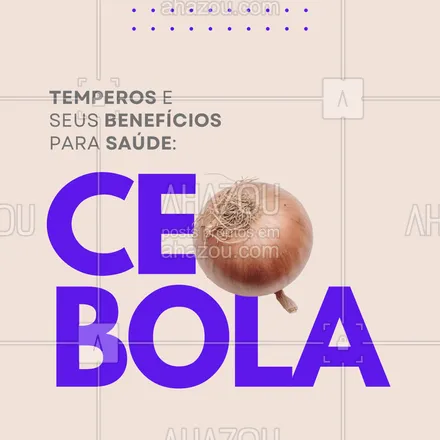 posts, legendas e frases de assuntos variados de gastronomia para whatsapp, instagram e facebook: Esse é indispensável na hora de dar aquele sabor especial em qualquer prato. Porém, além do sabor a cebola tem diversos outros benefícios como: ser muito nutritiva, rica em fibras, vitamina B1, B2 e C, sem contar com diversos outros minerais que melhoram o funcionamento do organismo. Gostou dessas dicas? Então, compartilhe com quem ama uma refeição acebolada! #dicas #tempero #benefícios #food #curiosidades #culinária #ahazoutaste