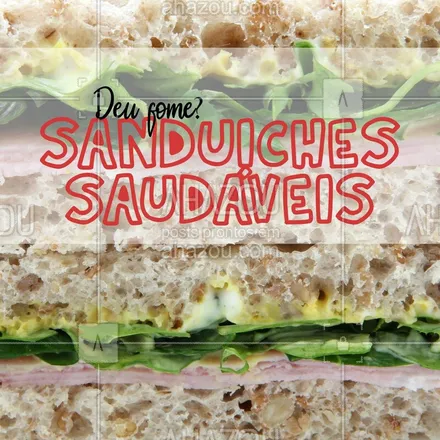 posts, legendas e frases de saudável & vegetariano para whatsapp, instagram e facebook: Peça já o seu sanduíche saudável e mate sua fome! ? #sanduiche #comidasaudavel #ahazou #alimentaçao #saudavel #lanchesaudavel
