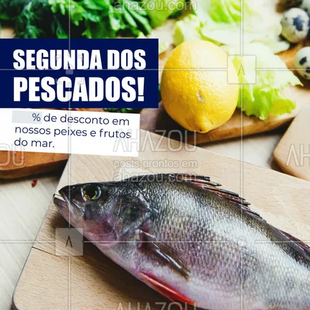 posts, legendas e frases de peixes & frutos do mar para whatsapp, instagram e facebook: Nossa segunda-feira é especial! Por isso, preparamos essa promo incrível pra você aproveitar.  #ahazoutaste #delivery  #foodlovers  #frutosdomar  #instafood  #pescados  #peixes 