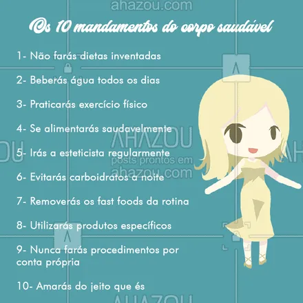 posts, legendas e frases de estética corporal para whatsapp, instagram e facebook: E você, segue os 10 mandamentos certinho? ?♥️?

#mandamentos #10 #10mandamentos #rotina #cuidados #ahazou #bandbeauty #braziliangal