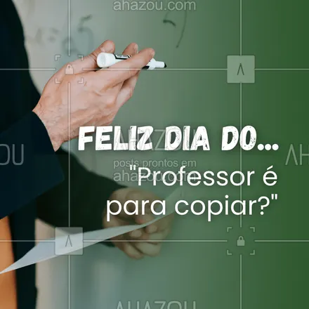 posts, legendas e frases de posts para todos para whatsapp, instagram e facebook: 📚✨ Quem nunca ouviu essa frase é porque não é professor! Feliz Dia do Professor.
#ahazou #professor #professora #diadoprofessor #professores
