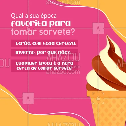 posts, legendas e frases de gelados & açaiteria para whatsapp, instagram e facebook: Queremos te conhecer melhor e saber qual é a sua estação favorita para saborear aquele sorvete! Conta pra gente nessa enquete.  #ahazoutaste #açaí  #açaíteria  #cupuaçú  #gelados  #icecream  #sorvete  #sorveteria 
