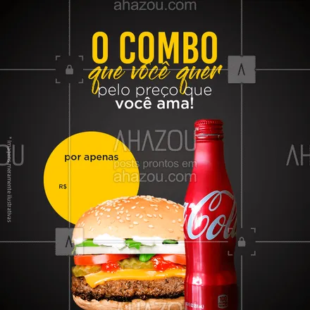 posts, legendas e frases de hamburguer para whatsapp, instagram e facebook: Que tal aproveitar o nosso combo ?
#hamburguer #ahazou #coke #cocacola