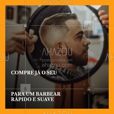 posts, legendas e frases de barbearia, revendedoras para whatsapp, instagram e facebook: Com o nosso produto você terá um barbear ainda mais rápido e suave, deixando sua barba ainda mais macia #AhazouBeauty, #ahazourevenda #editaveisahz #barba  #barbeirosbrasil  #barberLife  #barberShop  #barbershop  #produtosdebeleza  #produtos  #cuidadoscomabarba 