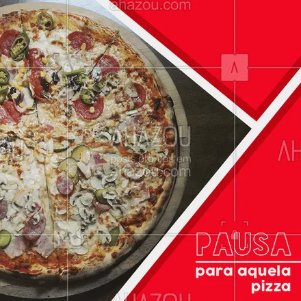 posts, legendas e frases de pizzaria para whatsapp, instagram e facebook: Vem fazer a sua pausa aqui e saborear o nosso deliciosa pizza ?! #pizza #pizzaria #ahazou #bandbeauty #food 
