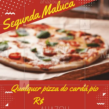 posts, legendas e frases de pizzaria para whatsapp, instagram e facebook:  Por aqui toda segunda é dia de promoção de pizza. Faça seu pedido ☎ #pizza #ahazoupizza #pizzaria 
