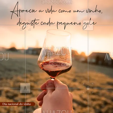 posts, legendas e frases de posts para todos, assuntos variados de gastronomia para whatsapp, instagram e facebook: Leve a vida como um vinho, aproveite cada gole! 
Um brinde ao dia do vinho! ?? 

#ahazoutaste #ahazou #vinho #wine #vinhos #winelover