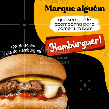 posts, legendas e frases de hamburguer para whatsapp, instagram e facebook: Sabe aquele parceiro de hamburgueria? Marca ele aqui! 👇🏻😋🍔
#diadohamburguer #ahazoutaste #hamburgueria  #hamburgueriaartesanal  #burgerlovers  #burger  #artesanal 