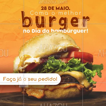 posts, legendas e frases de hamburguer para whatsapp, instagram e facebook: Faça já o seu pedido e comemore com o melhor burger do dia! ❤? Contato: (inserir contato)?
 #ahazoutaste  #hamburgueriaartesanal #hamburgueria #burgerlovers #burger #artesanal