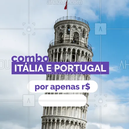 posts, legendas e frases de agências & agentes de viagem para whatsapp, instagram e facebook: Já pensou em conhecer Itália e Portugal com um preço que cabe no seu bolso? Então confira nossa oferta!
#Europa #AhazouTravel #Viagem