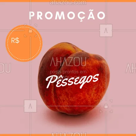 posts, legendas e frases de saudável & vegetariano para whatsapp, instagram e facebook: Aproveite a promoção especial dos pêssegos! Hmmm ? #pessego #ahazou #promoção #feira #fruta #frutaria
