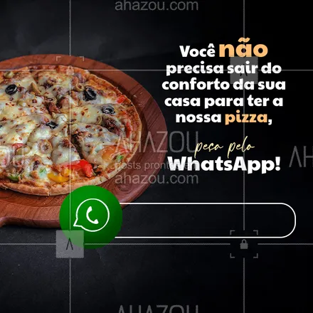 posts, legendas e frases de pizzaria para whatsapp, instagram e facebook: Entregamos bem rápido para você a nossa deliciosa pizza, experimente! #ahazoutaste #pizza  #pizzalife  #pizzalovers  #pizzaria 