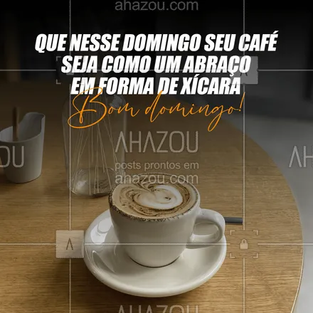 posts, legendas e frases de cafés para whatsapp, instagram e facebook: No domingo, só o café é capaz de restaurar a verdadeira paz! ☕🥰
#ahazoutaste #barista  #café  #cafeteria  #coffee  #coffeelife 