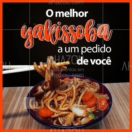 posts, legendas e frases de cozinha japonesa para whatsapp, instagram e facebook:  Hoje o dia está perfeito para comer um yakissoba! O que você está esperando para pedir o seu? ?#Yakissoba #ComidaJaponesa #ahazoutaste #japanesefood #japadelivery #ahazoutaste 