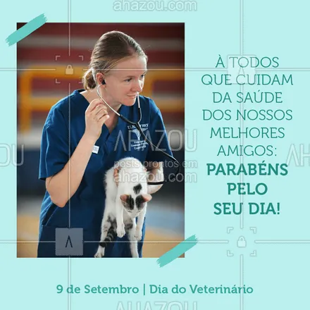 posts, legendas e frases de assuntos variados de Pets para whatsapp, instagram e facebook: Parabéns pelo seu dia, veterinário! Continue cuidando tão bem dos nossos pets. ? #veterinario #ahazoupet #pet #diadoveterinario