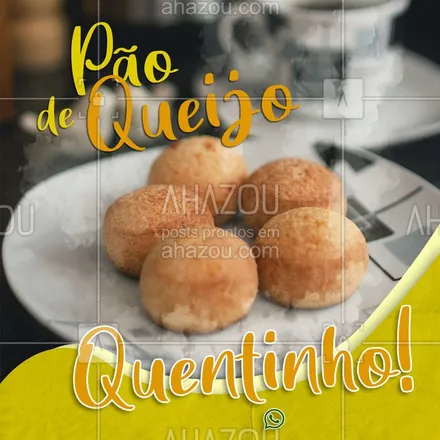 posts, legendas e frases de padaria para whatsapp, instagram e facebook: Ohhh trem, cê que gosta de um pão de queijo do bão? 
Então conheça o nosso pão de queijo! 
Faça seu pedido! ??~

 #ahazoutaste #padaria  #bakery #pãoquentinho #padariaartesanal #confeitaria #cafedamanha #pãoDeQueijo #MinasGerais #panificadora #padaria