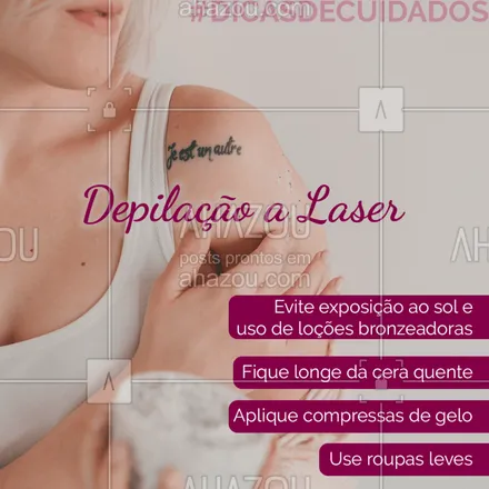 posts, legendas e frases de depilação para whatsapp, instagram e facebook: Todo mundo já sabe que a depilação a laser é uma ótima forma de se livrar daqueles pelos indesejados. Mas você sabe quais cuidados deve tomar antes e depois dos procedimentos?
Sua pele fica bem sensível após e é muito importante que você cuide direitinho dela. Além de usar protetor solar, evitar atitudes que possam machucar sua pele (como ácidos e ceras quentes), também é recomendado que você esfolie a pele semanalmente para desobstruir os poros.
Se você já sabe todos os cuidados que deve ter, agende seu horário!
#depilação #Ahazou #estética 