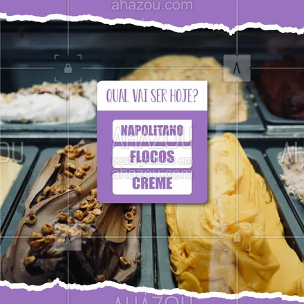 posts, legendas e frases de gelados & açaiteria para whatsapp, instagram e facebook: Hoje o dia bem que pede um sorvete, vai. Conta pra gente qual vai ser o sabor que você vai pedir hoje! 👇🏻🍧
#ahazoutaste #açaí  #açaíteria  #cupuaçú  #gelados  #icecream  #sorvete  #sorveteria 
