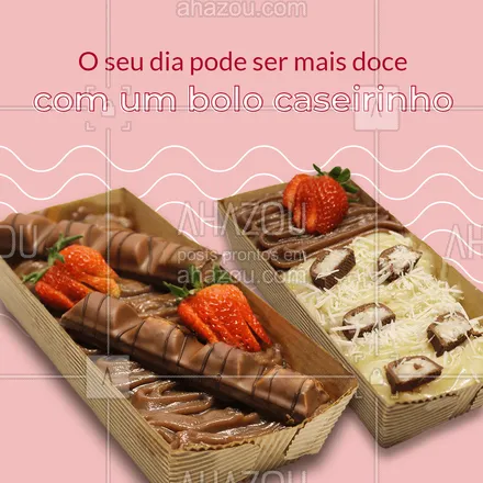 posts, legendas e frases de confeitaria para whatsapp, instagram e facebook: A felicidade pode estar dentro de um bolo caseirinho! ? #bolocaseirinho #caseirinho #ahazoutaste #confeitaria #bolo #doces
