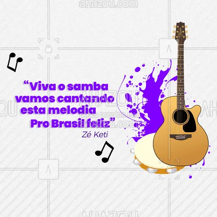 posts, legendas e frases de música & instrumentos para whatsapp, instagram e facebook: Você sabia que hoje é celebrado o Dia Nacional do Samba? Quem mais é apaixonado por esse estilo musical responde aqui nos comentários qual sua música favorita.?

#AhazouEdu #Música #DiadoSamba #Samba #JairRodrigues #Frases #MúsicaeInstrumento
