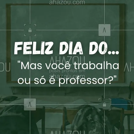 posts, legendas e frases de posts para todos para whatsapp, instagram e facebook: 👩‍🏫🤔 Ah, a eterna pergunta! Sim, eu trabalho... e muito! Professor é como um mágico que transforma café em conhecimento! ☕️✨ Que tal respeitar essa mágica? 
#ahazou #professor #professora #diadoprofessor #professores
