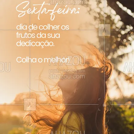 posts, legendas e frases de  para whatsapp, instagram e facebook: Cada esforço feito durante a semana merece reconhecimento. Que sua sexta seja leve e produtiva!
#sexta #conquistas #motivacao #forca #frasedodia #vemsextou