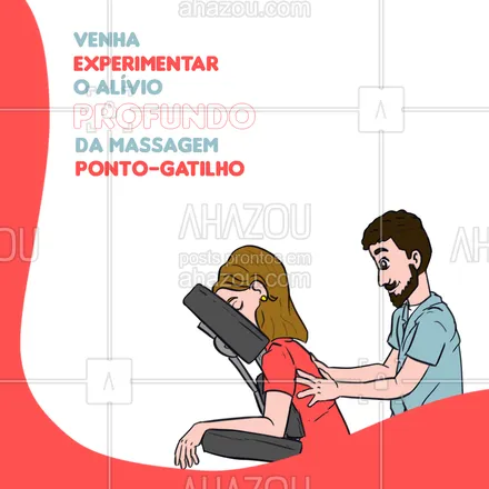 posts, legendas e frases de massoterapia para whatsapp, instagram e facebook: Identificando pequenos nódulos hipersensíveis localizados nos músculos com o toque da ponta dos dedos é possível atingir um relaxamento incomparável  ✨ #AhazouSaude #pontogatilho #massagem #alivio #relaxamento  #massoterapia  #relax 