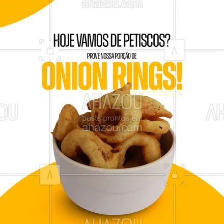 posts, legendas e frases de hamburguer para whatsapp, instagram e facebook: Tem coisas na vida que valem a pena e tem coisas que valem MUITO a pena. O petisco que vai deixar a sua noite per-fei-ta é a nossa porção de onion rings, vem pra cá! 🤩😋
#ahazoutaste #artesanal  #burger  #hamburgueria  #burgerlovers  #hamburgueriaartesanal #porção #onionrings