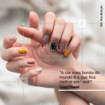 posts, legendas e frases de manicure & pedicure para whatsapp, instagram e facebook: Qual cor você vai querer hoje? #manicure #ahazou #esmalte #cores #troudelapin 