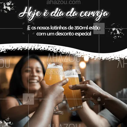 posts, legendas e frases de assuntos variados de gastronomia para whatsapp, instagram e facebook: O dia da cerveja sem cerveja não dá né? Então corre para ver nossas promoções de latinha e garanta a sua cerveja geladinha para brindar com os amigos esse dia ? #ahazoutaste #bebida #cerveja #diadacerveja #beber #latinha #desconto #especial #promoções #promoção #amigos #comemorar  