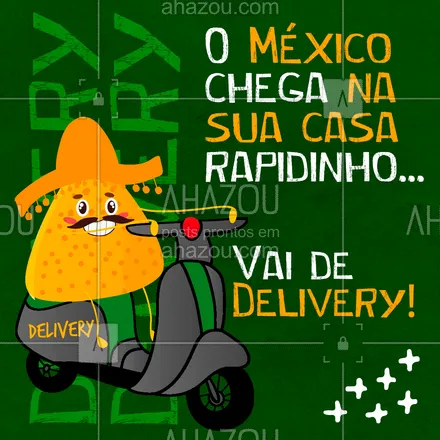 posts, legendas e frases de cozinha mexicana para whatsapp, instagram e facebook: Bora dar um passeio pelos sabores do México? Pede um delivery! ?(preencher) #ahazoutaste  #comidamexicana #cozinhamexicana #vivamexico #texmex #nachos #pedido #delivery #online #entrega