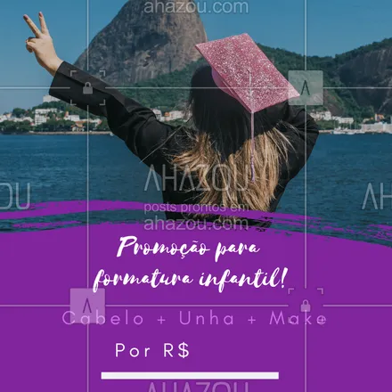 posts, legendas e frases de maquiagem para whatsapp, instagram e facebook: Sua princezinha merece os melhores cuidados nesse dia tão especial, não é mesmo?? #make #formatura #ahazou #criancas #promocao