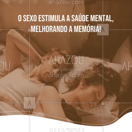 posts, legendas e frases de saúde mental para whatsapp, instagram e facebook: O sexo estimula a criação de massa cerebral, o que auxilia nas habilidades cognitivas. Isto é, aumenta a nossa capacidade de aprender, interpretar e reter informações!
Isso torna essa prática uma grande aliada na prevenção de sintomas de demência e outras doenças mentais.
#AhazouSaude #saúdemental #saúdesexual #sexualidade #bemestar #viverbem