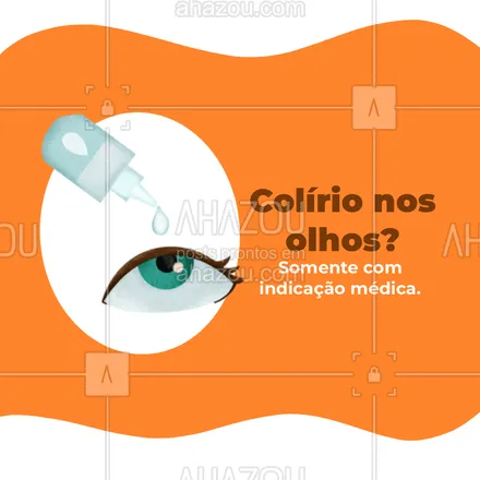 posts, legendas e frases de óticas  para whatsapp, instagram e facebook: Os olhos são órgãos muito sensíveis e devemos ter o máximo de cuidado com eles. Por isso, o uso de colírios e lubrificantes (que devemos lembrar, são medicamentos) só deve ser aplicado com indicação de um(a) profissional.

#AhazouÓticas #oculos  #oculosdegrau  #oculosdesol  #otica  #oticas #oculosescuros #dicas #dicasdesaúde #saúdeocular #lentesdecontato 
