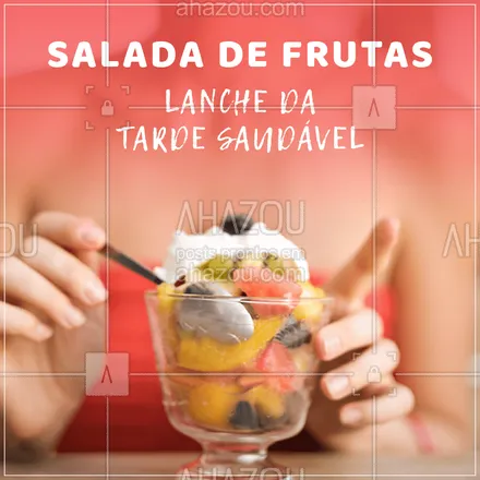 posts, legendas e frases de saudável & vegetariano para whatsapp, instagram e facebook: Que tal um lanchinho saudável e delicioso? Aposte na salada de frutas! #saladadefruta #ahazou #frutaria #frutas 
