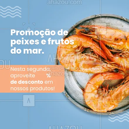 posts, legendas e frases de peixes & frutos do mar para whatsapp, instagram e facebook: Preparamos essa promo super especial para você aproveitar e garantir seus pescados conosco!  #ahazoutaste #delivery  #foodlovers  #frutosdomar  #instafood  #pescados  #peixes 