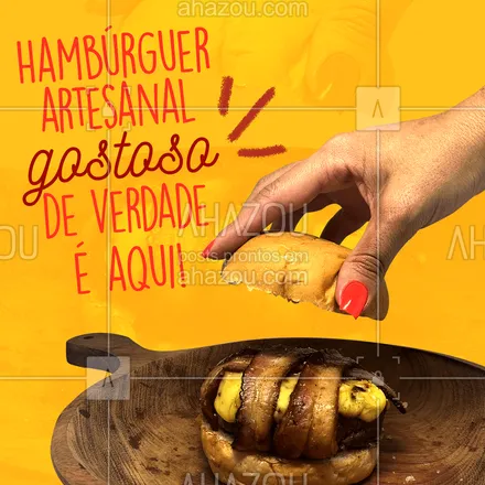posts, legendas e frases de hamburguer para whatsapp, instagram e facebook:  Toda a suculência do nosso hambúrguer artesanal diretamente para a sua casa! Entre em contato e peça já o seu, garanto que você não vai se apaixonar ?❤! #hamburgueriaartesanal #hamburgueria #ahazoutaste #burgerlovers #burger #artesanal #hamburguerartesanal