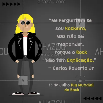 posts, legendas e frases de posts para todos para whatsapp, instagram e facebook: Não é sobre gostar é sentir...??? #rockandroll #ahazou #diamundialdorock #rock 