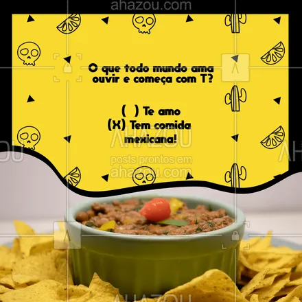 posts, legendas e frases de cozinha mexicana para whatsapp, instagram e facebook: Com certeza nós ficamos com a segunda opção! 🤭😂
#comidamexicana #texmex #ahazoutaste  #cozinhamexicana  #vivamexico 