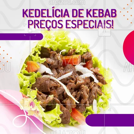 posts, legendas e frases de comidas variadas para whatsapp, instagram e facebook: PROMOÇÃO BOMBA ?
Nas XXXX-feiras, compre um #Kebab pelo preço promocional de R$XXXX nos sabores listados abaixo:


#kebab #comidaarabe #culinariaarabe #delicia #ahazou #promo #promocao #bomba
