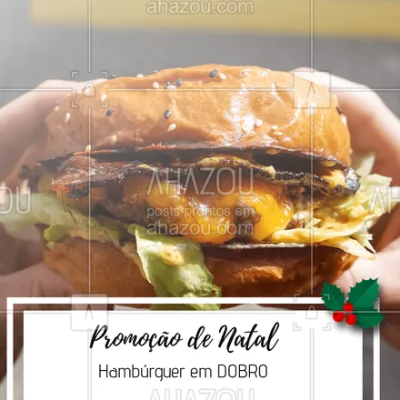 posts, legendas e frases de hamburguer para whatsapp, instagram e facebook: Não perca essa promoção natalina! Venha curtir o final de ano com a gente ?? #promocao #hamburguer #ahazouapp #natal #hamburgueria