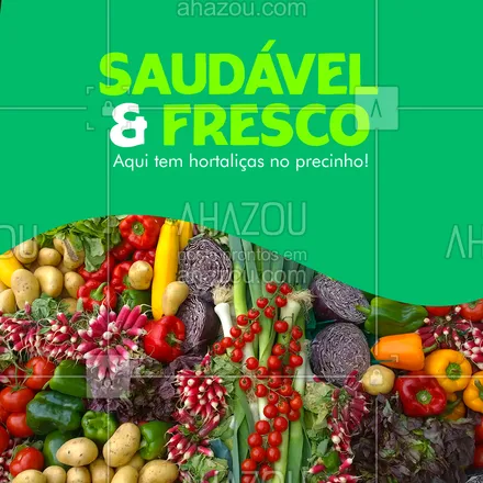 posts, legendas e frases de hortifruti para whatsapp, instagram e facebook: Hoje é dia de reabastecer a geladeira sem gastar muito e ainda levar produtos frescos e de qualidade para casa. Venha fazer sua feirinha aqui! 😉🥗
#ahazoutaste #alimentacaosaudavel #hortifruti #mercearia #organic #qualidade #vidasaudavel