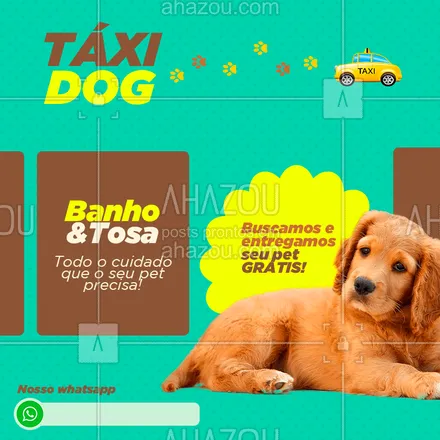 posts, legendas e frases de assuntos variados de Pets para whatsapp, instagram e facebook: Aproveite esta facilidade e chame o nosso Táxi Dog ? para o seu Pet! #taxidog #ahazou #pets