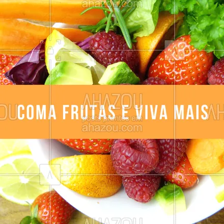 posts, legendas e frases de assuntos variados de Saúde e Bem-Estar para whatsapp, instagram e facebook: Para viver mais e com saúde, é importante incluir as frutas na dieta! #frutas #dicas #ahazou