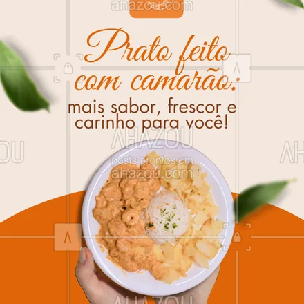 posts, legendas e frases de  para whatsapp, instagram e facebook: Aqui o camarão é tratado como merece: fresquinho, bem temperado e servido com muito carinho!
Seu almoço ou jantar merece esse sabor especial.
Chame no direct ou WhatsApp e peça o seu!
#pratofeitodecamarão #comidadequalidade #sabordomar #camarão #pratodelícia #chefinacozinha #gastronomiaartesanal